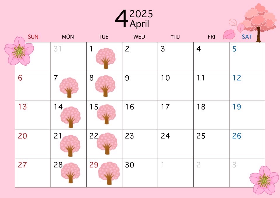 4月のカレンダー